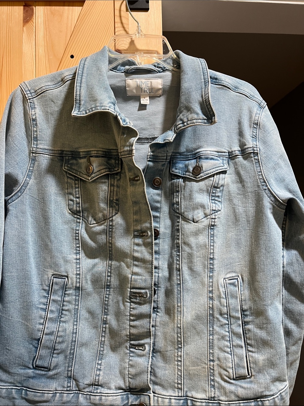 Time and Tru Light Blue Denim Jacket - Women's size large